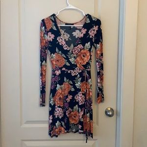 Floral Long Sleeve Skater Dress